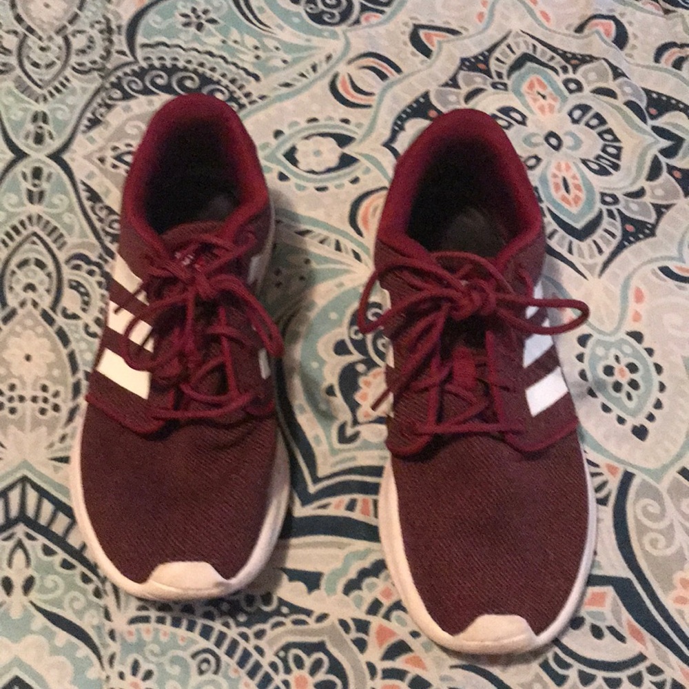 Maroon adidas shoes